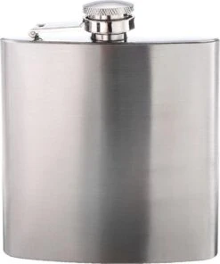 LOUZIR Premium RVS Heupfles Met Schroefdop - 200 Ml - 12x9cm