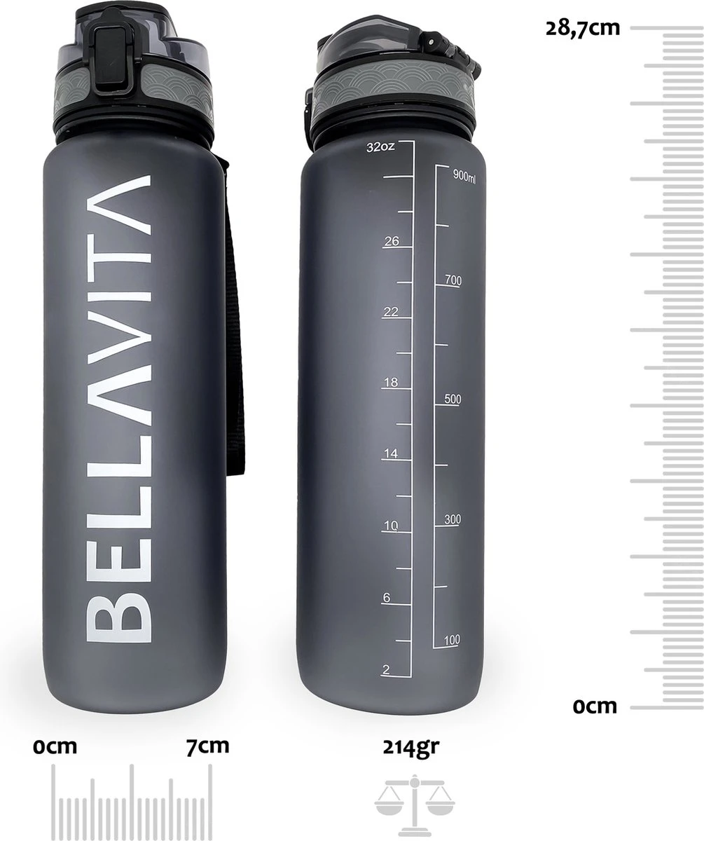 BELLAVITA Drinkfles - Zwart - Waterfles - Drinkfles Volwassenen - Drinkfles Kinderen - Drinkfles 1 Liter - Fles - 1 Liter - 1000ml - Tritan - Fruitfilter- BPA-vrij - 100% Lekvrij 5 BELLAVITA Drinkfles - Zwart - Waterfles - Drinkfles Volwassenen - Drinkfles Kinderen - Drinkfles 1 Liter - Fles - 1 Liter - 1000ml - Tritan - Fruitfilter- BPA-vrij - 100% Lekvrij - Afbeelding 3