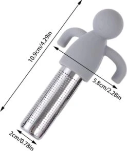 Theemannetjes - Theefilter Voor Losse Thee - Thee Infuser - Thee Zeef - Siliconen - Vaatwasserbestendig - Grijs - 2stuks -Aigostar winkel 1006x1200