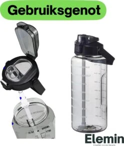 Waterfles 2 Liter + Hoes En Draagband Voor Telefoon - Sportfles - Sport Bidon - Waterfles Met Rietje - Waterkan - Gallon - Schenkfles - Bottle - Drinkfles 2 Liter -Aigostar winkel 1015x1200
