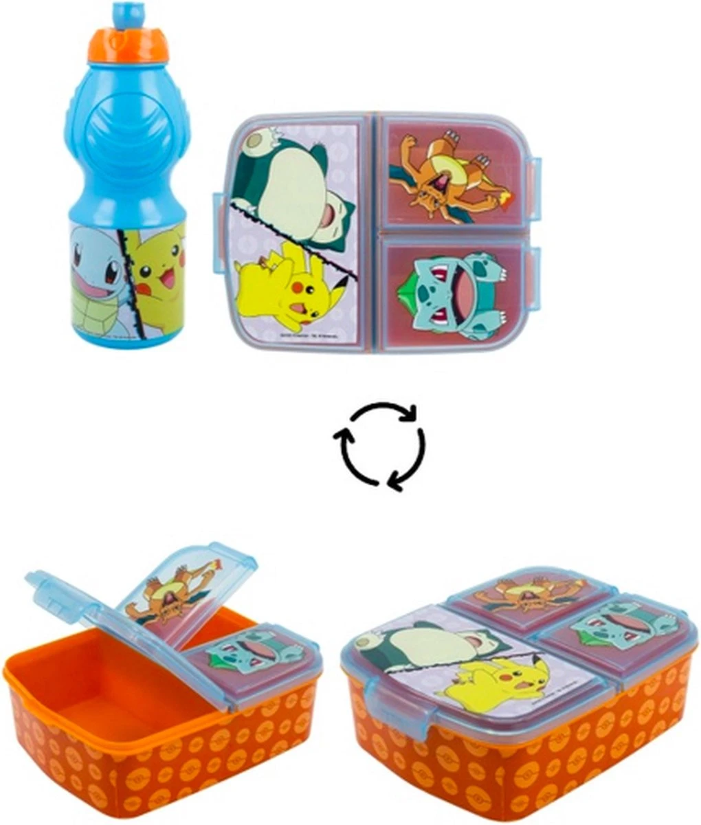 Star Pokémon Multi Brooddoos/broodtrommel + Drinkfles - 400 Ml 4 Star Pokémon Multi Brooddoos/broodtrommel + Drinkfles - 400 Ml - Afbeelding 2
