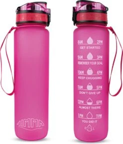 Nimma® Motivatie Waterfles - 1 Liter Drinkfles - Met Tijdmarkeringen En Fruitfilter - Roze 12 Nimma® Motivatie Waterfles - 1 Liter Drinkfles - Met Tijdmarkeringen En Fruitfilter - Roze -Aigostar winkel 1034x1200