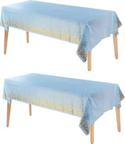 Pazzo Festa - Wegwerp Tafelkleed - 2 Stuks - Blauw - Goud - Vlek & Geurvrij - Verjaardagen - Gender Reveal - Baby Shower - Party's - -Aigostar winkel 1049x1200