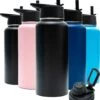 Drinkfles - Onyx Black - 1 Liter - Extra Dop Met Rietje & Drinktuit - Waterfles Met Rietje - Isoleerfles - BPA Vrij - Lekvrij -Aigostar winkel 1060x1200