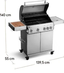 Burnhard Gas BBQ Big FRED Deluxe - 4 Branders - Incl. Keramische Infraroodbrander & Afdekhoes - Deluxe 41 Burnhard Gas BBQ Big FRED Deluxe - 4 Branders - Incl. Keramische Infraroodbrander & Afdekhoes - Deluxe -Aigostar winkel 1063x1200 7