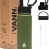 VANN Drinkfles 500 Ml Met Rietje Multifunctioneel - Waterfles Volwassenen - RVS Inclusief 3 Doppen - 24uur Koud/12 Uur Warm - Groen 1 VANN Drinkfles 500 Ml Met Rietje Multifunctioneel - Waterfles Volwassenen - RVS Inclusief 3 Doppen - 24uur Koud/12 Uur Warm - Groen -Aigostar winkel 1070x1200