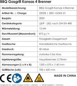 Kansas Gasgrill Barbecue - 4 Pits - RVS 11 Kansas Gasgrill Barbecue - 4 Pits - RVS -Aigostar winkel 1077x1200 3