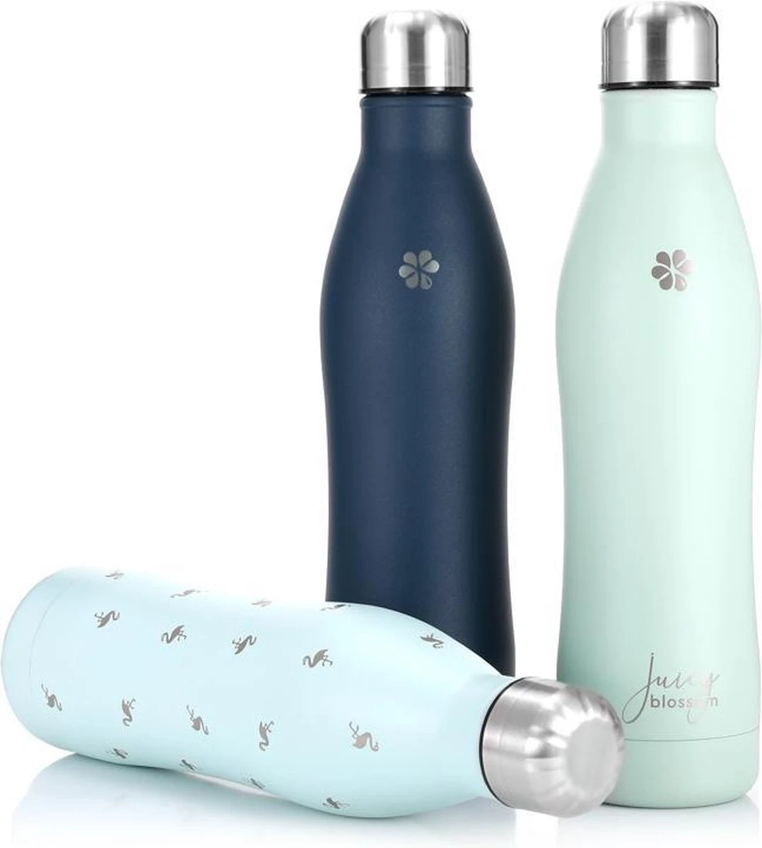 Juicy Blossom Drinkfles - 500ml - Roestvrij Staal - Stainless Steel Bottle - Waterfles - Drinkfles - Thermosfles (Muntgrijs) 10 Juicy Blossom Drinkfles - 500ml - Roestvrij Staal - Stainless Steel Bottle - Waterfles - Drinkfles - Thermosfles (Muntgrijs) - Afbeelding 8