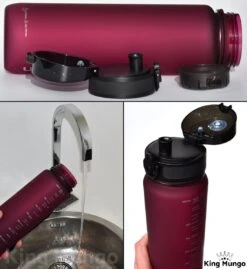 1 Liter Drinkfles - Waterfles Sport Bidon Drinkbus - 1L - Paars/Rood - King Mungo -Aigostar winkel 1100x1200 1