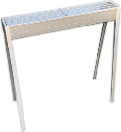 Spiedini Saté-bbq Bali 80 - Saté Houtskoolbarbecue Met Horizontaal Rooster - 80 Cm Lang, 11 Cm Breed - Materiaal: Gealuminiseerd Ijzer