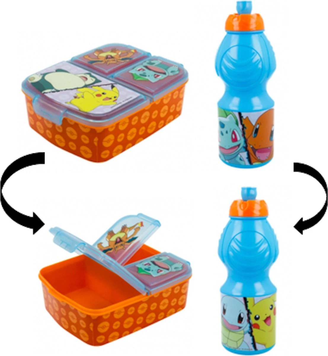 Star Pokémon Multi Brooddoos/broodtrommel + Drinkfles - 400 Ml 3 Star Pokémon Multi Brooddoos/broodtrommel + Drinkfles - 400 Ml