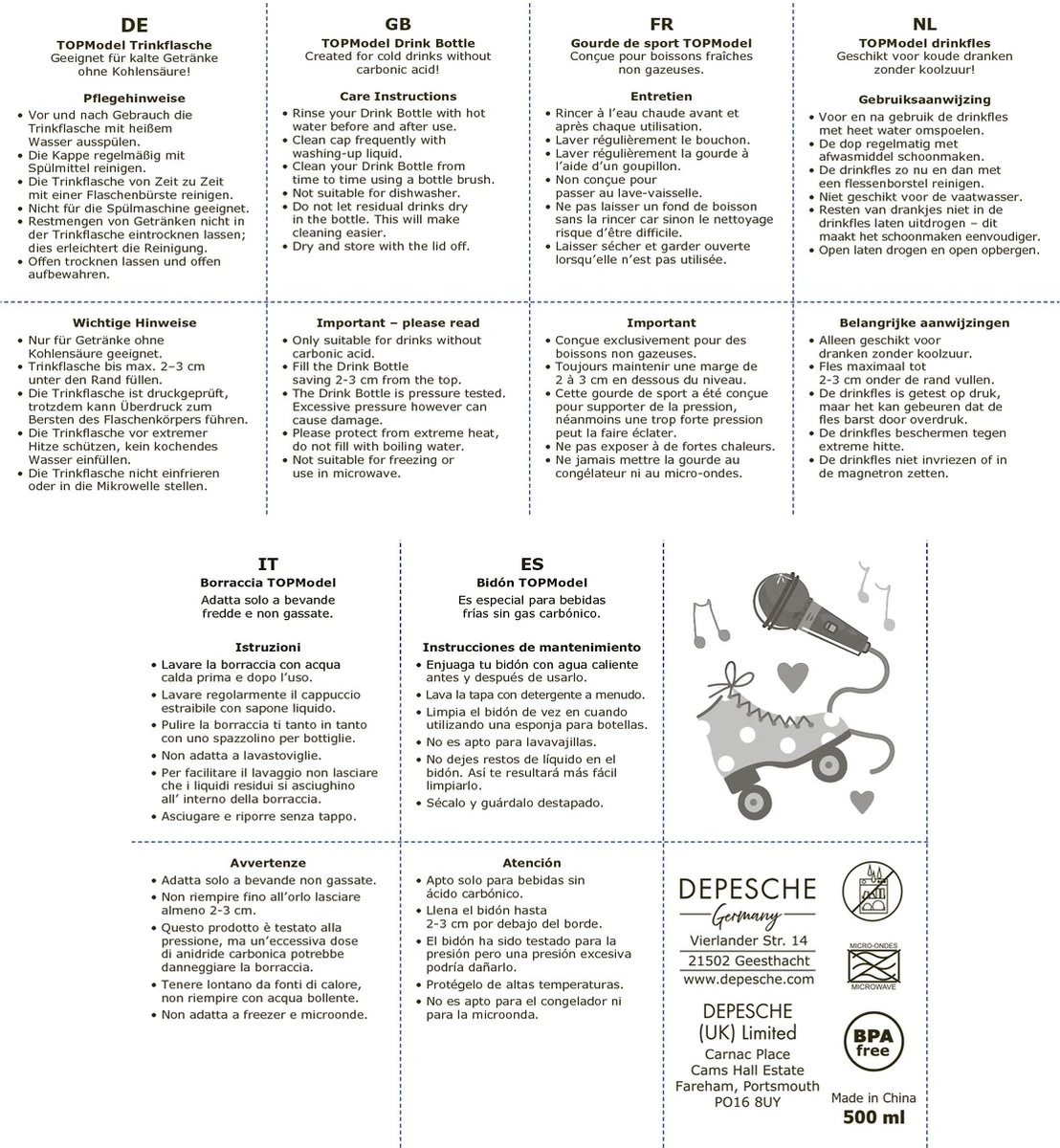 Depesche TOPModel Drinkfles TINY DANCER 7 Depesche TOPModel Drinkfles TINY DANCER - Afbeelding 5