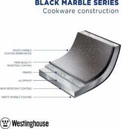 Westinghouse Ovenschaal Braadslede - Ø 25 Cm - Zwart Marmer - Kerstdiner -Aigostar winkel 1134x1200 4