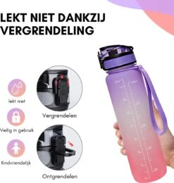 LaCardia Motivatie Waterfles Paars Oranje- 1 Liter Drinkfles - Waterfles Met Tijdmarkering - Paars Oranje 14 LaCardia Motivatie Waterfles Paars Oranje- 1 Liter Drinkfles - Waterfles Met Tijdmarkering - Paars Oranje -Aigostar winkel 1140x1200