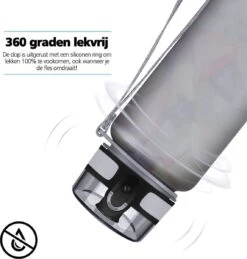 Swilix ® Drinkfles - 1 Liter - Drinkfles Met Tijdmarkering - Grijs -Aigostar winkel 1146x1200