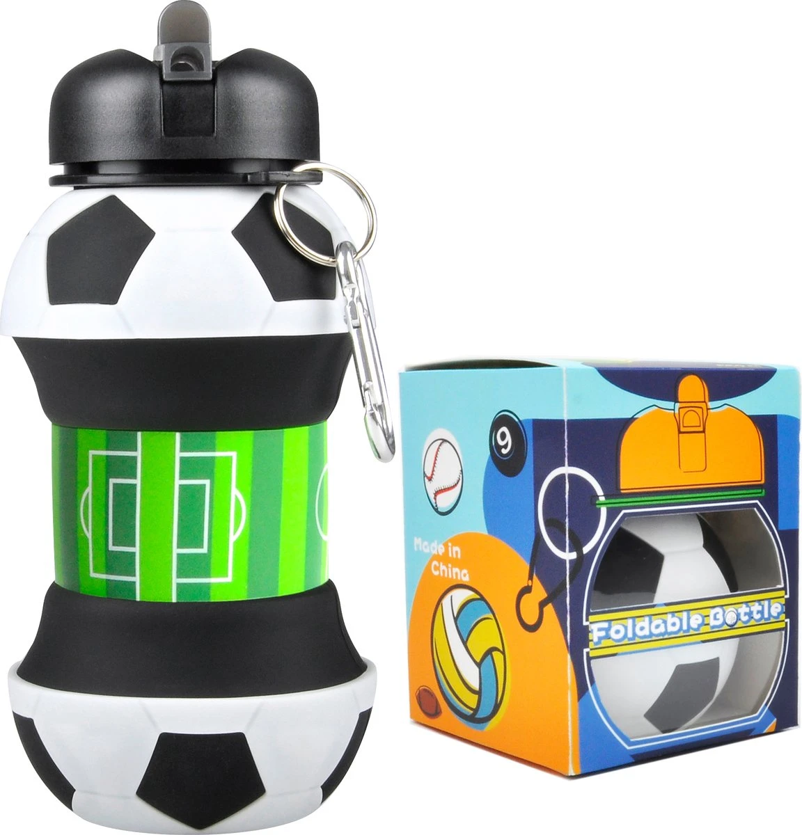 Merkloos Opvouwbare Drinkfles - Sport Waterfles 550 Ml - Opvouwbare Waterfles - Voetbal Bidon - Sportbidon - Sport Accessoire - Drinkfles Kopen 4 Merkloos Opvouwbare Drinkfles - Sport Waterfles 550 Ml - Opvouwbare Waterfles - Voetbal Bidon - Sportbidon - Sport Accessoire - Drinkfles Kopen - Afbeelding 2