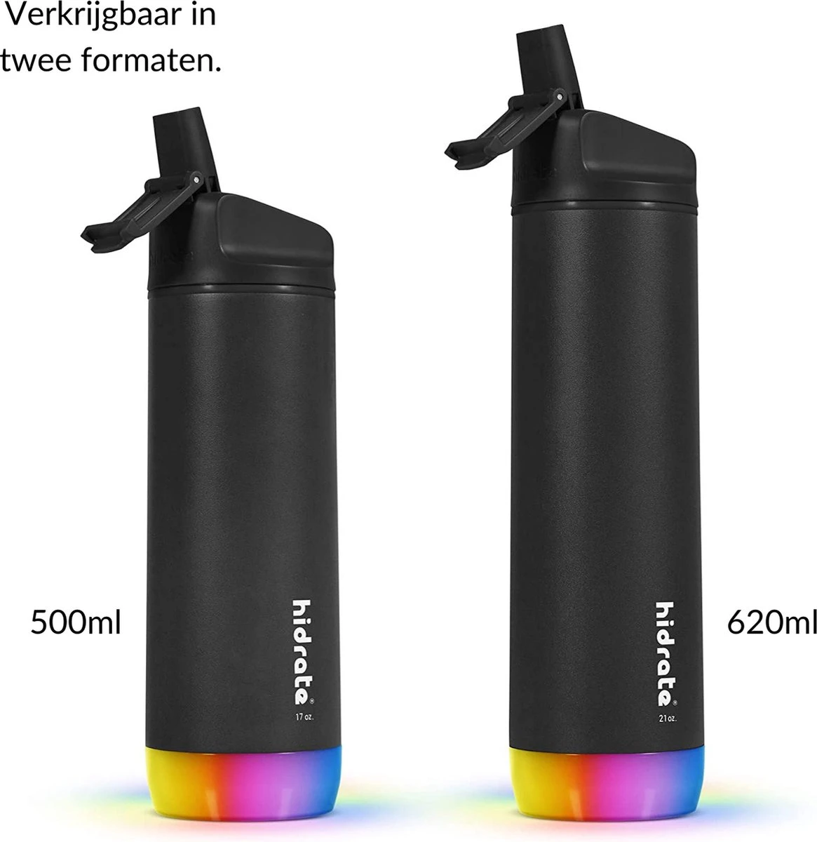 Hidrate Spark Straw Slimme Waterfles - Staal - 620ml - LED Verlichting - Zwart 9 Hidrate Spark Straw Slimme Waterfles - Staal - 620ml - LED Verlichting - Zwart - Afbeelding 7