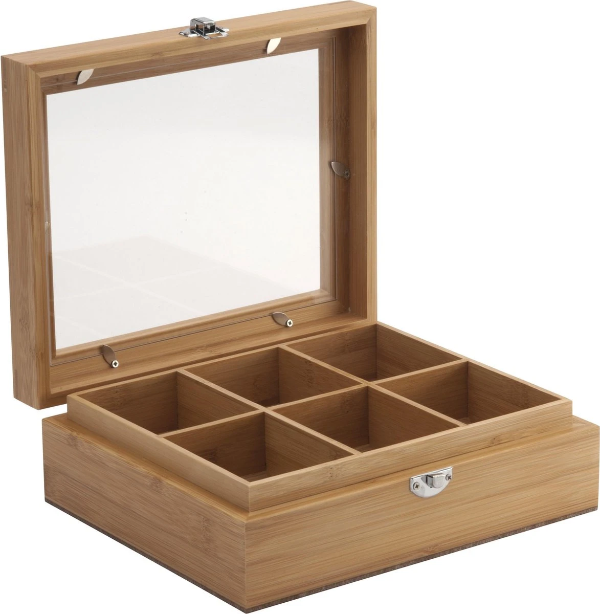 Bredemeijer - Theedoos 6-vaks Venster Bamboe Natural 4 Bredemeijer - Theedoos 6-vaks Venster Bamboe Natural - Afbeelding 2