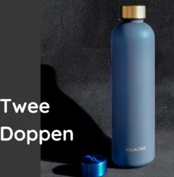 Aquachic - 1L Waterfles Met 2 Doppen En Tijdsmarkeringen - Lekvrij & Licht - Duurzaam - Nederlands Merk - Drink Fles / Bidon- Blauw 1 Liter -Aigostar winkel 1174x1200 1