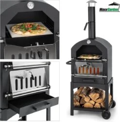 MaxxGarden Pizza Oven Buiten - Houtskool – Incl. Pizzasteen - 45x65x158cm 10 MaxxGarden Pizza Oven Buiten - Houtskool – Incl. Pizzasteen - 45x65x158cm -Aigostar winkel 1175x1200 3