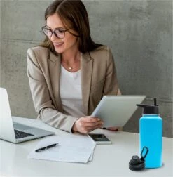 Drinkfles - Aqua Blue - 1 Liter - Extra Dop Met Rietje & Drinktuit - Waterfles Met Rietje - Isoleerfles - BPA Vrij - Lekvrij 17 Drinkfles - Aqua Blue - 1 Liter - Extra Dop Met Rietje & Drinktuit - Waterfles Met Rietje - Isoleerfles - BPA Vrij - Lekvrij -Aigostar winkel 1176x1200