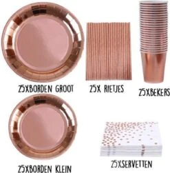 Rose Goud Verjaardag Wegwerp Servies Set - Borden En Bekers Feestartikelen -25 Gasten - Feestservies 12 Rose Goud Verjaardag Wegwerp Servies Set - Borden En Bekers Feestartikelen -25 Gasten - Feestservies -Aigostar winkel 1181x1200
