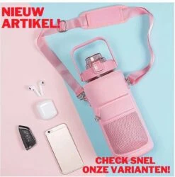 Merkloos Waterfles 2 Liter - Waterfles Met Rietje - Grote Waterfles - Sportbidon - Twee Liter Waterfles - Sportfles - Sportfles Fitness - Bottle 2 Liter- Drinkfles - Schenkfles - Roze Transparant - Gratis Armband - Waterflessen -Aigostar winkel 1187x1200 3