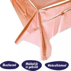 Merkloos Folie Tafelkleed - Rosé Goud - 137 X 274 CM - Tafelzeil -Aigostar winkel 1192x1200 4