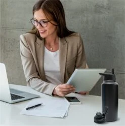 Drinkfles - Onyx Black - 1 Liter - Extra Dop Met Rietje & Drinktuit - Waterfles Met Rietje - Isoleerfles - BPA Vrij - Lekvrij 15 Drinkfles - Onyx Black - 1 Liter - Extra Dop Met Rietje & Drinktuit - Waterfles Met Rietje - Isoleerfles - BPA Vrij - Lekvrij -Aigostar winkel 1193x1200