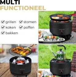 Ozocozy BBQ-ONE Houtskool Tafelbarbecue - Ø30 Cm- Zwart - Incl. Draagtas, Siliconen Bakkwast En RVS-Barbecuetang 21 Ozocozy BBQ-ONE Houtskool Tafelbarbecue - Ø30 Cm- Zwart - Incl. Draagtas, Siliconen Bakkwast En RVS-Barbecuetang -Aigostar winkel 1193x1200 8