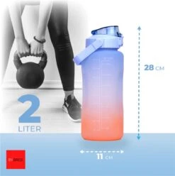 By Bresi - Waterfles 2 Liter Blauw/Oranje - Gratis Armband - Waterfles Met Rietje - Grote Waterfles - Sportbidon - Twee Liter Waterfles - Sportfles - Sportfles Fitness - Bottle 2 Liter- Drinkfles - Schenkfles - Drinkbus - Waterflessen -Aigostar winkel 1194x1200 6