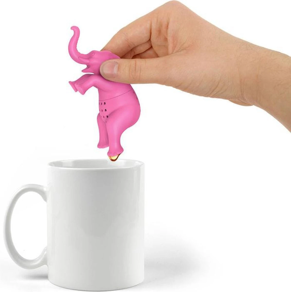 Thee Ei - Olifant - Thee Zeef - Thee Filter - Roze 4 Thee Ei - Olifant - Thee Zeef - Thee Filter - Roze - Afbeelding 2