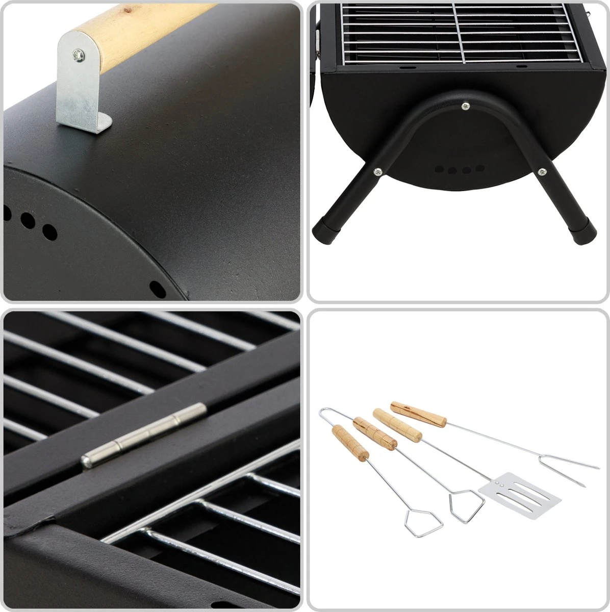 MaxxGarden BBQ - Houtskool Barbecue - Smoker Barbecue - Grilloppervlak (LxB) 38 X 52 Cm - Met Dubbel Grill Vlak - Zwart 6 MaxxGarden BBQ - Houtskool Barbecue - Smoker Barbecue - Grilloppervlak (LxB) 38 X 52 Cm - Met Dubbel Grill Vlak - Zwart - Afbeelding 4