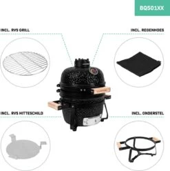 VONROC - BBQ - Kamado - 13 Inch - Ø27cm Kookoppervlak - Houtskoolbarbecue – Keramisch - Tafelmodel - Met Onderstel, Thermometer, Plate Setter & Regenhoes 26 VONROC - BBQ - Kamado - 13 Inch - Ø27cm Kookoppervlak - Houtskoolbarbecue – Keramisch - Tafelmodel - Met Onderstel, Thermometer, Plate Setter & Regenhoes -Aigostar winkel 1197x1200 14