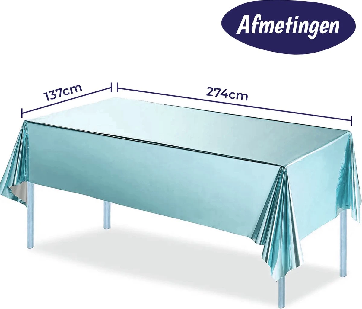 Merkloos Folie Tafelkleed - Folie Tafellaken - Geboorte Decoratie Jongen - Tafel Accessoire - Feestje - Party Plastic Decoratie - Metallic Tafelzeil - Verjaardag Versiering - Sweet 16 Birthday - 137 X 274 Cm - Licht Blauw 4 Merkloos Folie Tafelkleed - Folie Tafellaken - Geboorte Decoratie Jongen - Tafel Accessoire - Feestje - Party Plastic Decoratie - Metallic Tafelzeil - Verjaardag Versiering - Sweet 16 Birthday - 137 X 274 Cm - Licht Blauw - Afbeelding 2