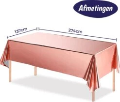 Merkloos Folie Tafelkleed - Rosé Goud - 137 X 274 CM - Tafelzeil -Aigostar winkel 1200x1025 2