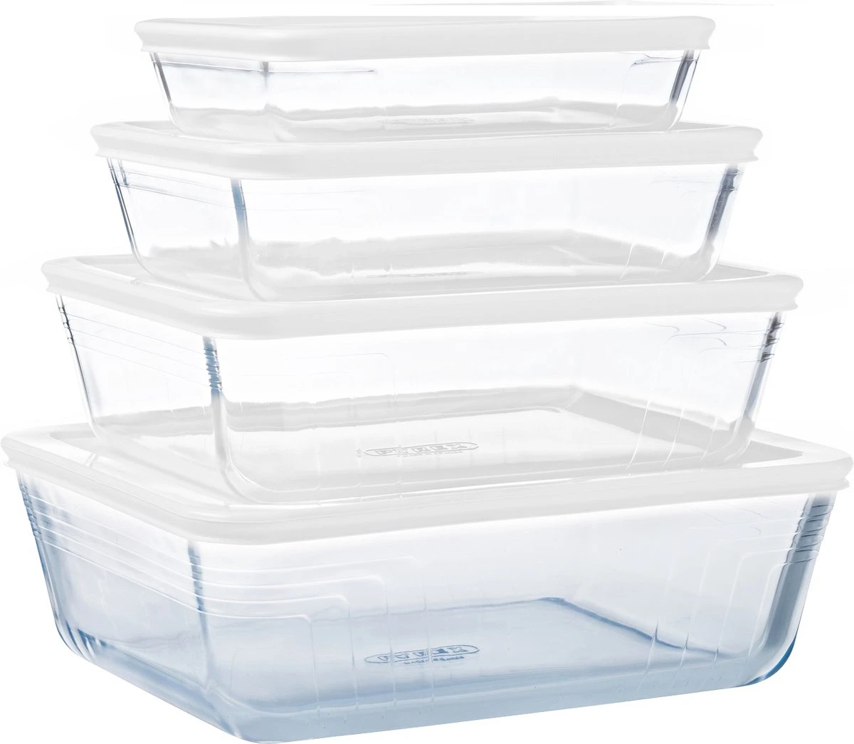 Pyrex - Cook & Freeze Schaal Met Deksel Set Van 4 Stuks - Transparant/Wit 3 Pyrex - Cook & Freeze Schaal Met Deksel Set Van 4 Stuks - Transparant/Wit