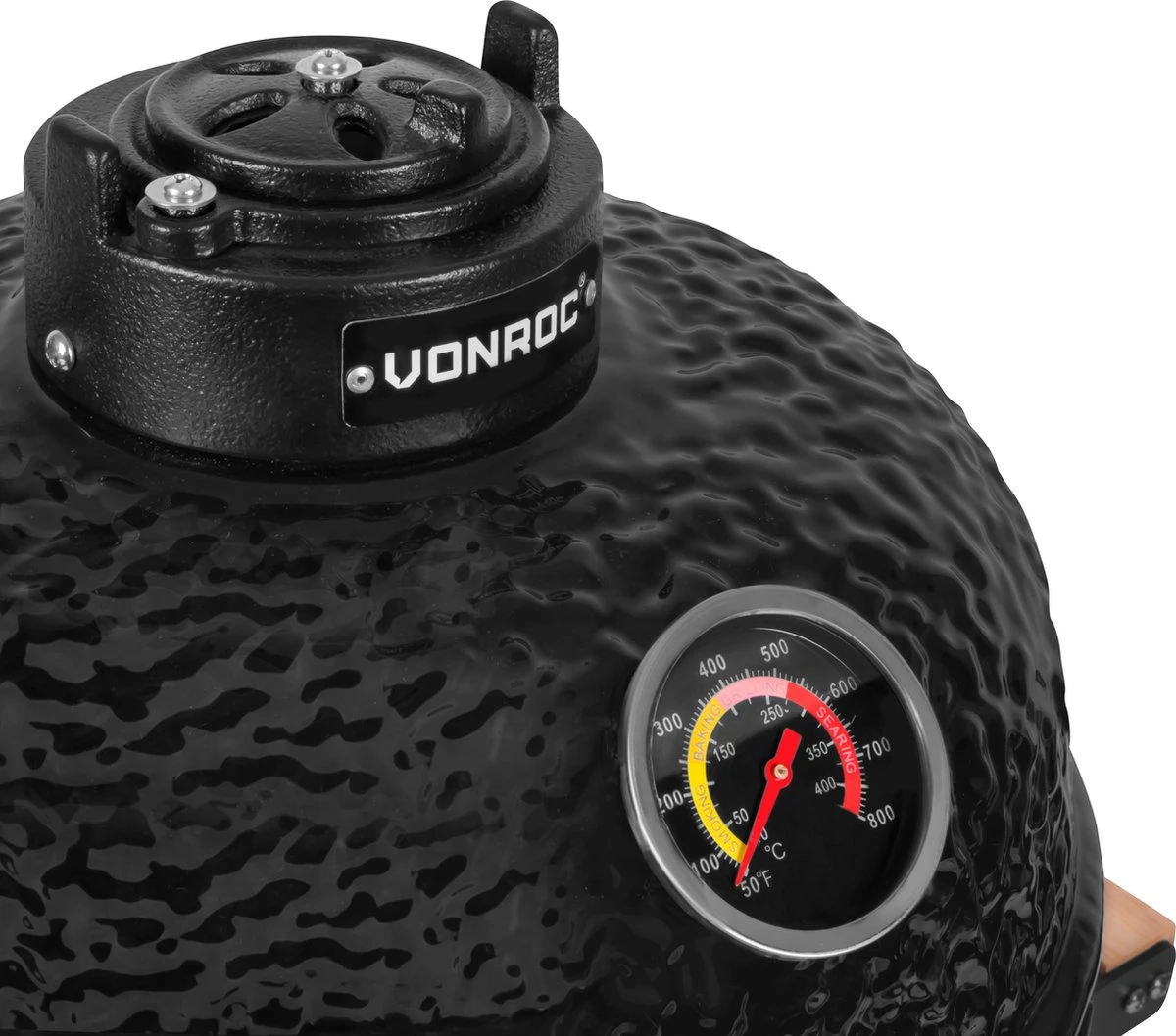 VONROC - BBQ - Kamado - 13 Inch - Ø27cm Kookoppervlak - Houtskoolbarbecue – Keramisch - Tafelmodel - Met Onderstel, Thermometer, Plate Setter & Regenhoes 10 VONROC - BBQ - Kamado - 13 Inch - Ø27cm Kookoppervlak - Houtskoolbarbecue – Keramisch - Tafelmodel - Met Onderstel, Thermometer, Plate Setter & Regenhoes - Afbeelding 8