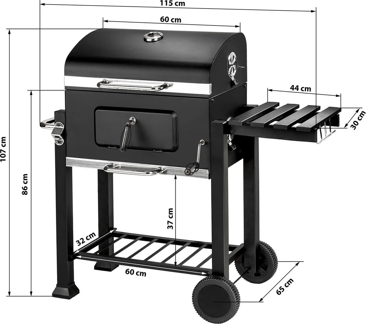 TecTake Florian Houtskoolbarbecue - 55x36 - Zwart 10 TecTake Florian Houtskoolbarbecue - 55x36 - Zwart - Afbeelding 8