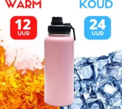 Drinkfles - Pastel Pink - 1 Liter - Extra Dop Met Rietje & Drinktuit - Waterfles Met Rietje - Isoleerfles - BPA Vrij - Lekvrij -Aigostar winkel 1200x1075 3
