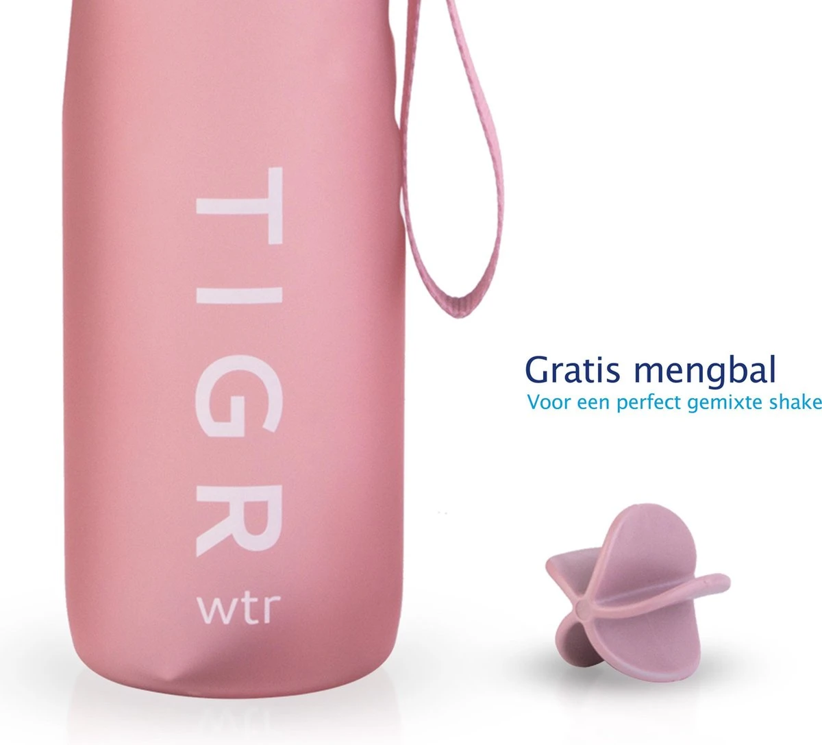 TIGR The Athlete - Drinkfles - Waterfles Met Fruit Filter - 1000ml - Rosé Goud - Met Mengbal Voor Shakes 6 TIGR The Athlete - Drinkfles - Waterfles Met Fruit Filter - 1000ml - Rosé Goud - Met Mengbal Voor Shakes - Afbeelding 4