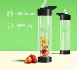 Waterfles Met Rietje - Fruit Filter - Tritan Drinkfles - Volwassenen - Zwart - Kerstcadeau 14 Waterfles Met Rietje - Fruit Filter - Tritan Drinkfles - Volwassenen - Zwart - Kerstcadeau -Aigostar winkel 1200x1099