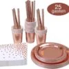 Rose Goud Verjaardag Wegwerp Servies Set - Borden En Bekers Feestartikelen -25 Gasten - Feestservies -Aigostar winkel 1200x1099 4