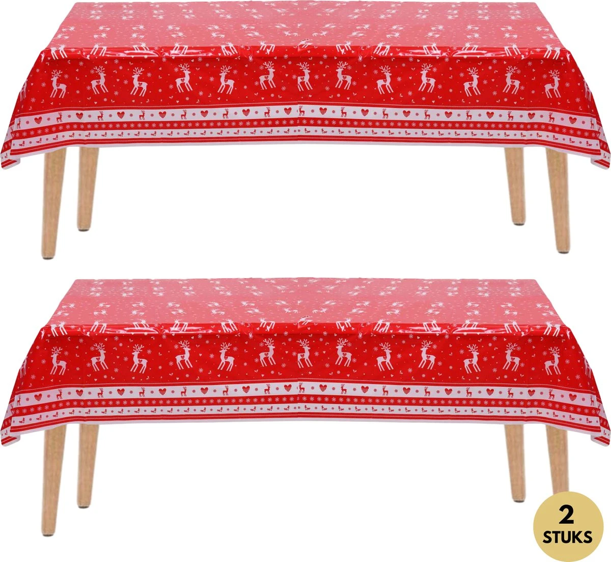 Pazzo Festa - Wegwerp Tafelkleed - 2 Stuks - Kerst - Rood Wit - Vlek & Geurvrij - Party's - 3 Pazzo Festa - Wegwerp Tafelkleed - 2 Stuks - Kerst - Rood Wit - Vlek & Geurvrij - Party's -