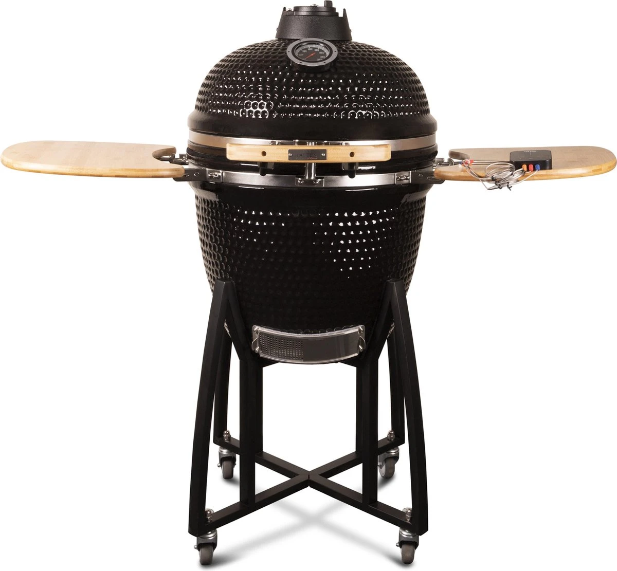Patton - Kamado 21" - Premium Black - Keramische Barbecue - Incl. Bluetooth Kerntemperatuurmeter - LED Verlichting - Large - Compleet - Zwart 20 Patton - Kamado 21" - Premium Black - Keramische Barbecue - Incl. Bluetooth Kerntemperatuurmeter - LED Verlichting - Large - Compleet - Zwart - Afbeelding 18