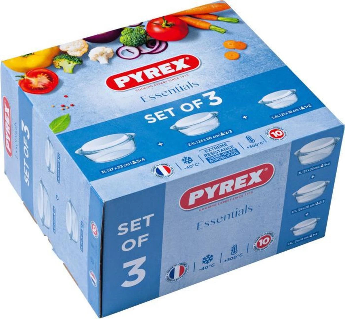 Pyrex Optimum Ovenschalenset 1,4 L - 2,1 L - 3 L - 21 X 18 X 8 Cm - 24 X 20 X 10 Cm - 27 X 23 X 11 Cm 11 Pyrex Optimum Ovenschalenset 1,4 L - 2,1 L - 3 L - 21 X 18 X 8 Cm - 24 X 20 X 10 Cm - 27 X 23 X 11 Cm - Afbeelding 9