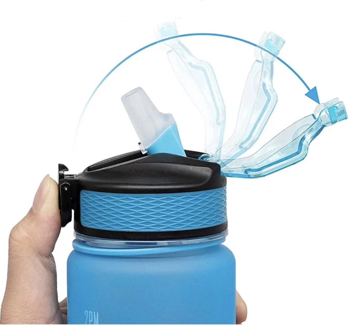 Designed On 45th | Motivatie Waterfles | Drinkfles Met Rietje | Waterfles Met Tijdmarkering | Waterfles 1 Liter | Blauw En Roze | BPA Vrij 8 Designed On 45th | Motivatie Waterfles | Drinkfles Met Rietje | Waterfles Met Tijdmarkering | Waterfles 1 Liter | Blauw En Roze | BPA Vrij - Afbeelding 6