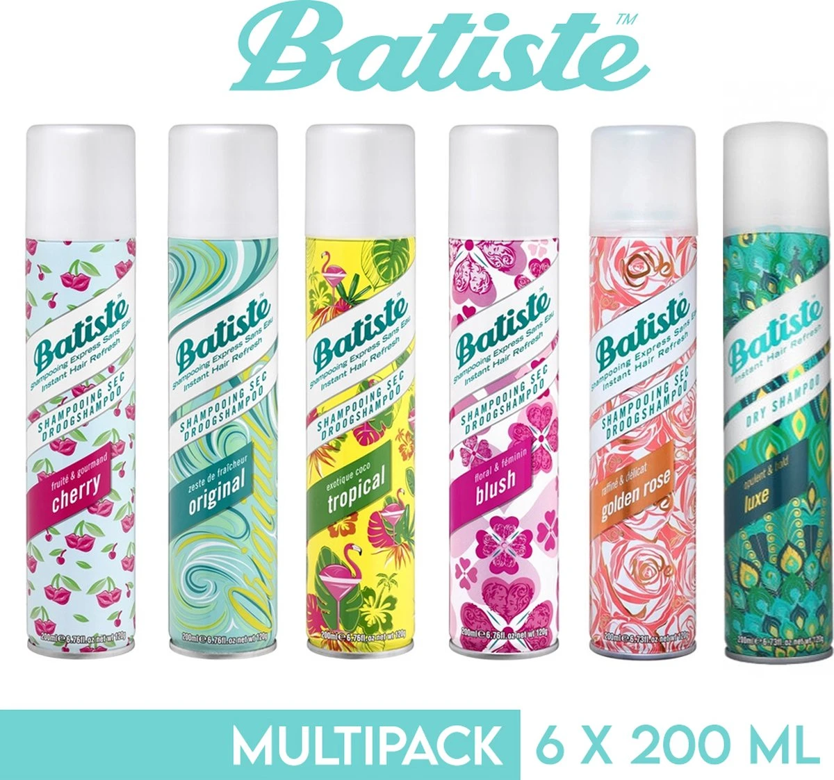 Batiste Droogshampoo Multipack - 6 X 200ml 3 Batiste Droogshampoo Multipack - 6 X 200ml