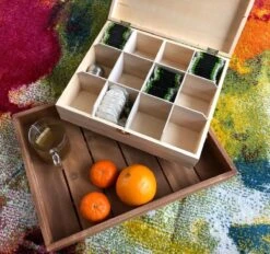 12 Vaks Theedoos - Houten Theedoos -Aigostar winkel 1200x1126 1