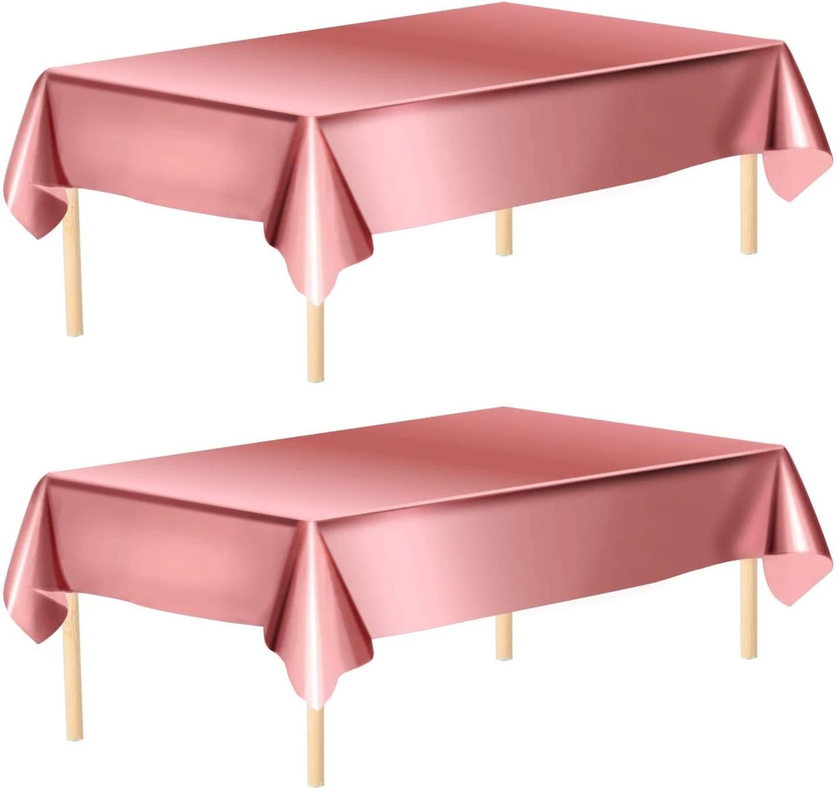 Partizzle 2x Rose Goud Plastic Wegwerp Tafelkleed Set - Verjaardag Bruiloft Sweet 16 Versiering - Feest Decoratie - 274 X 137 Cm 3 Partizzle 2x Rose Goud Plastic Wegwerp Tafelkleed Set - Verjaardag Bruiloft Sweet 16 Versiering - Feest Decoratie - 274 X 137 Cm
